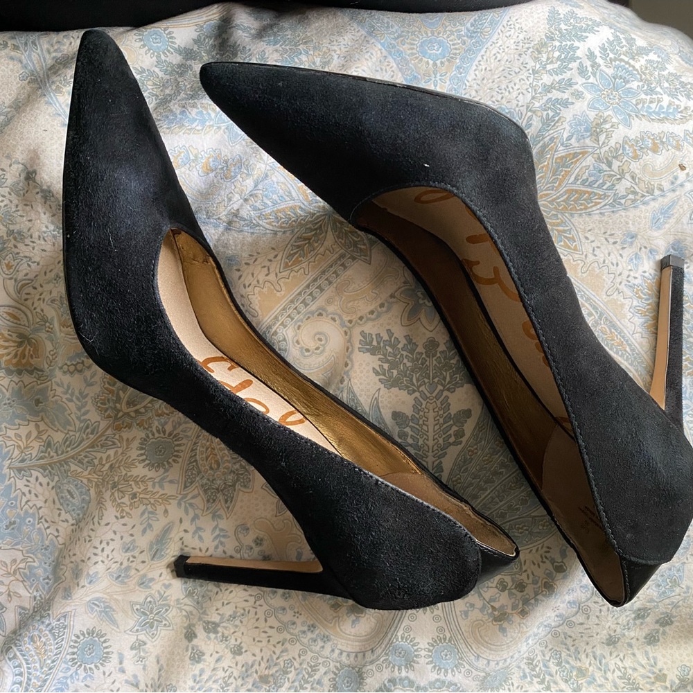 Sam Edelman Pumps suede 4.5 inch heel black - Picture 5 of 8